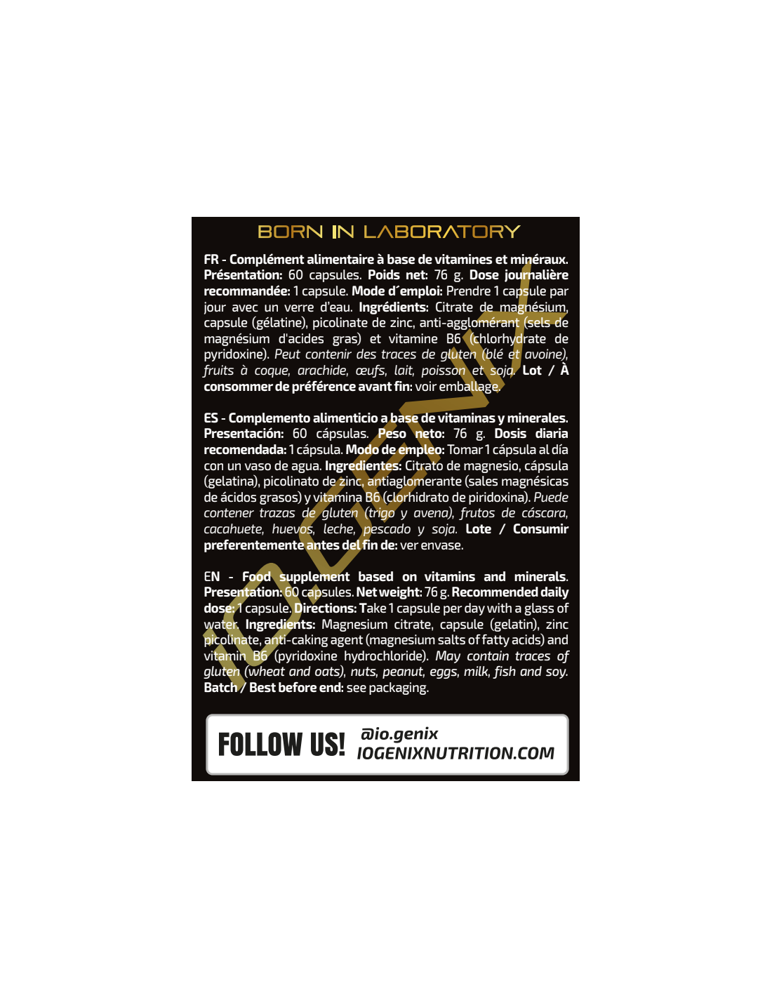 ZMA B6 60 CAPS - MVP - IOGENIX ZMA B6 60 CAPS - MVP - IOGENIX